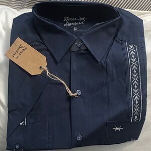 Texas standard tejas guayabera navy
